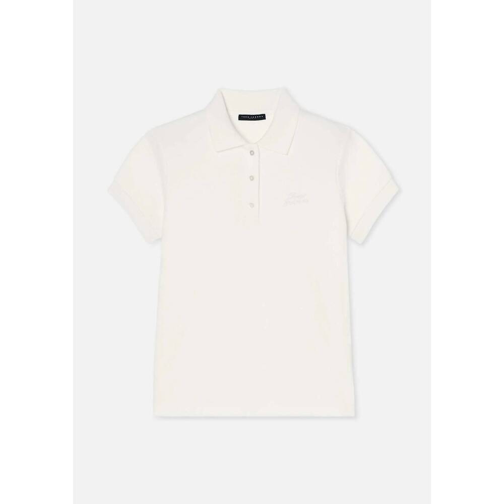 NEW TARA JARMON women's tammy polo shirt in blanc